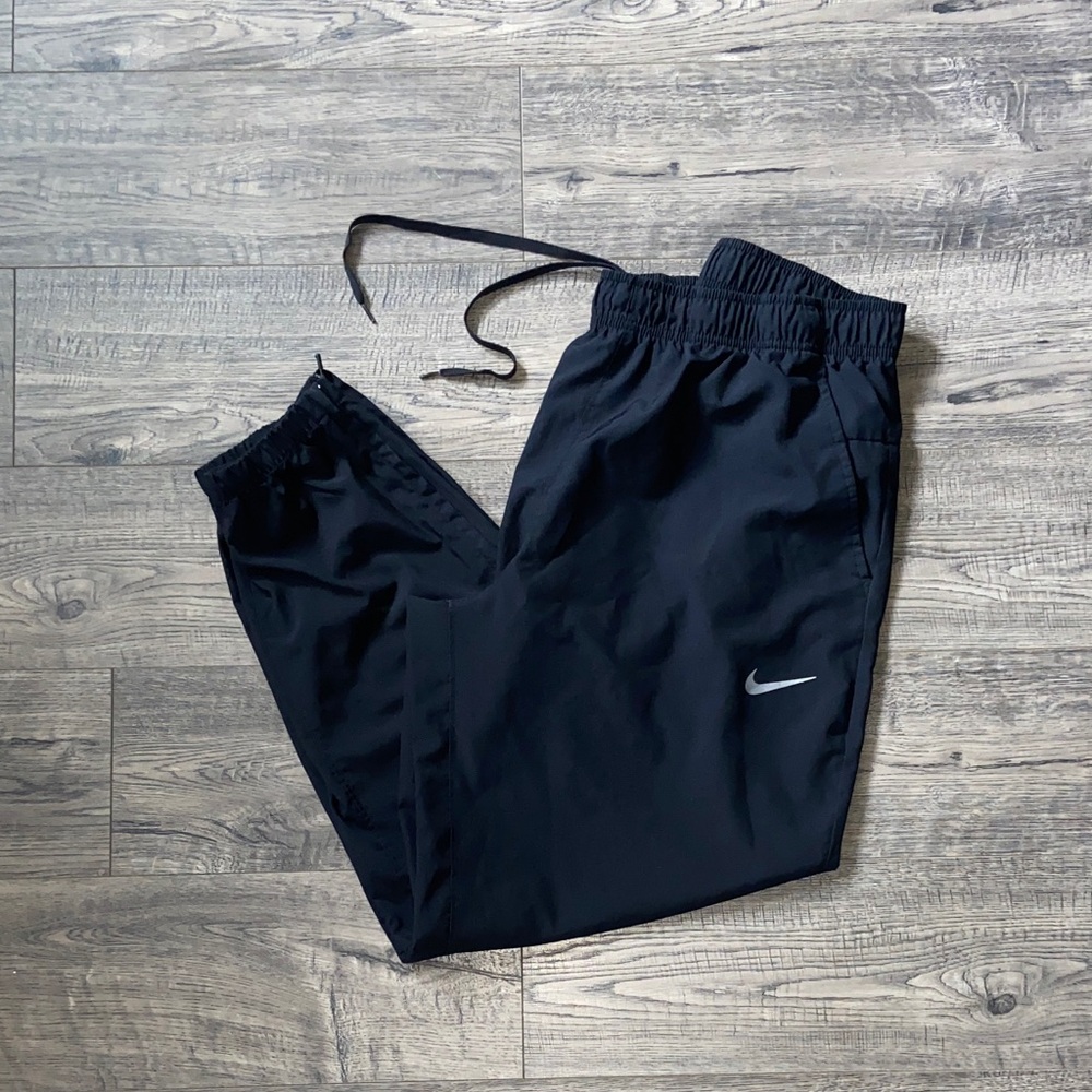 Nike Black Track Pants with White Swoosh